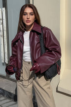 Vintage Matte Leather Biker Jacket