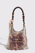 Fashion Tie-dye Rose Flower Shoulder Bag