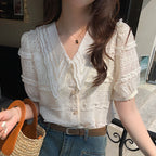Jakayla Beige Doll Collar Shirt