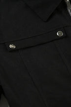 Rivet Lapel Safari Crop Jacke