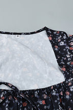 Lace Patch Floral High Waist Mini Dress