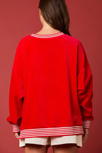 Christmas Decoration Sequined Round Neck Long Sleeve Sweatshirt