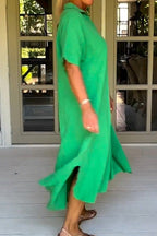 Classy Plain Half Sleeve Midi Dress