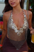 Fashion Sequin Shell Embellished Sexy Vest Body Chain