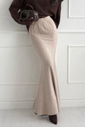 Caitlin Knit Stretch Fabric High Waist Fishtail Casual Maxi Skirt