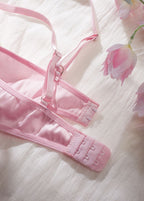 Lilia – Embroidered Floral Mesh Lingerie Set with Garter Belt