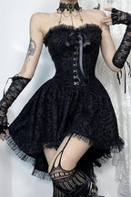 Strapless Train Hem Gothic Dress
