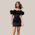 Edna Premium Off the Shoulder Cocktail Dress with Ruffle Detail Wardrobe Essential