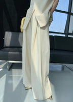 Sculpted Edge Asymmetrical Top & Wide-Leg Pants Set