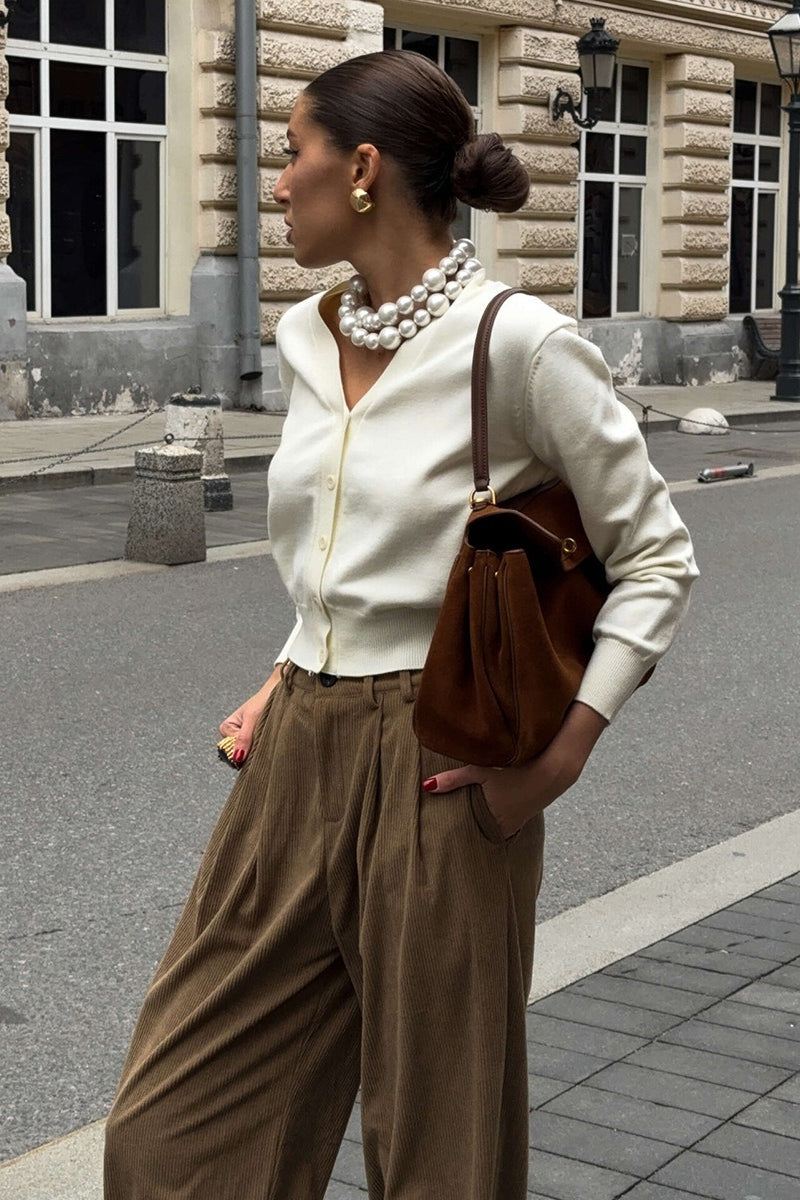Drapey Vintage Corduroy Loose Casual Cotton Pants