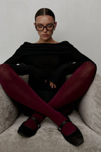 Slim Fit Slit Neck Long Sleeve Knit Top
