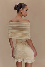 Strapless Ruched Bodycon Mini Dress