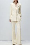 Wrinkle Resistant Twill Lace Waist Cinched Two Piece Set
