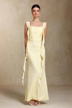 Elegant U Neck Sash Maxi Mermaid Prom Dress