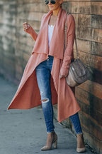 Fireside Pocketed Oversized Drape Neckline Knit Cardigan