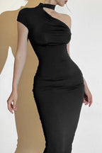 One-Shoulder Slim Maxi Party Dress