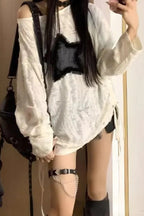 Y2K Grunge Star Distressed Sweater
