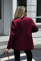 Minimalist Solid Color Tailored Coat
