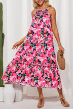 Women's Halter Neck Floral Print Vacation Dress