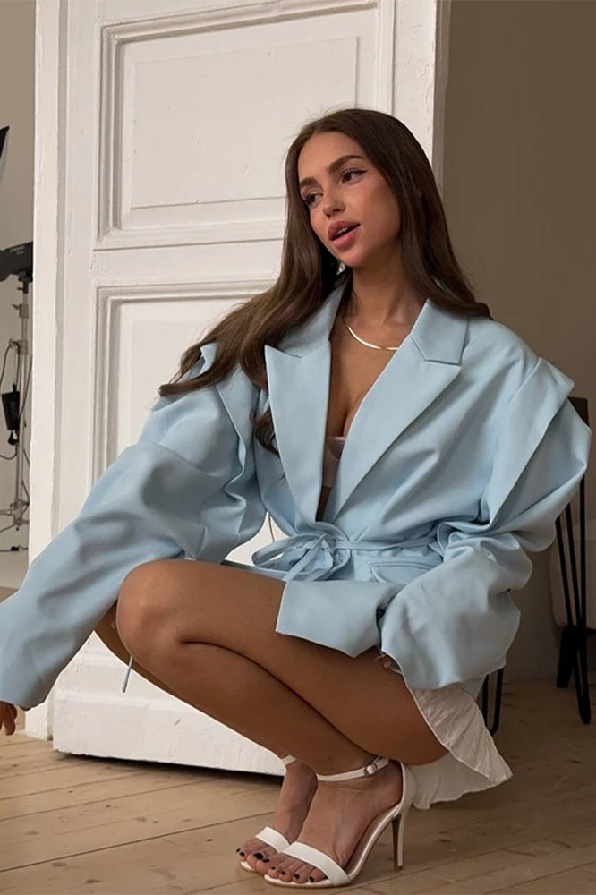 Elegant Turndown Collar Blazer