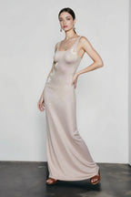 Crew Neck Sleeveless Knit Bodycon Maxi Vacation Dress