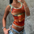 Gradient Print Hipster Casual Basic Cami Top