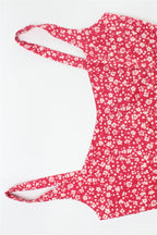 Square Neck Backless Strap A Line Floral Dress
