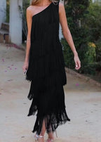 Galatea Chic One Shoulder Dress Elevated Occasion Wear