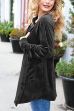 Rust Velvet Button Down Tunic Top
