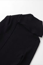 Draped Collar Textured Knit Top