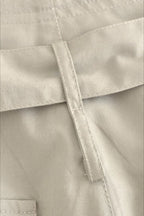 High Waist Belted Wide Leg Cargo Pant
