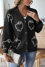 Jacquard Button Cardigan