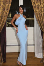 Flirty Halter Slit Party Dress