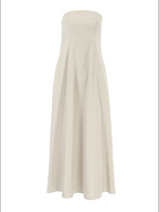 Daria Khaki Linen A-line Dress with Pockets for Women Easy Wear Style