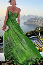 Shimmer Please Off Shoulder Maxi Party Dress