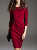 Efigenia Stylish Long Sleeve Twist Dress for Women Sophisticated Look