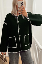 Fashionable Color-block Woolen Coat