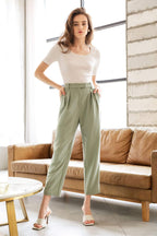 Everly Pistachio Cuffed Trousers