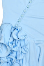 Ruffle Hem Halter Mini Dress