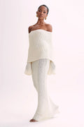 Off Shoulder One Shoulder Knit Sweater Dress