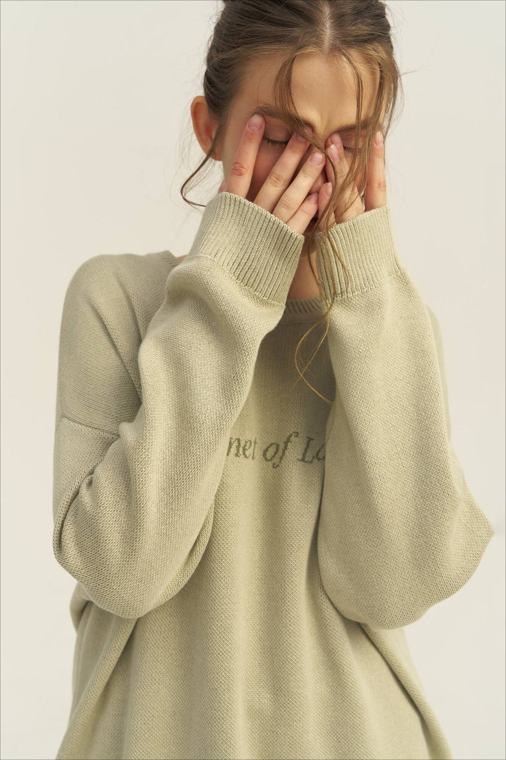 Slim-Fit Graphic Letter Print Versatile Knit Sweater