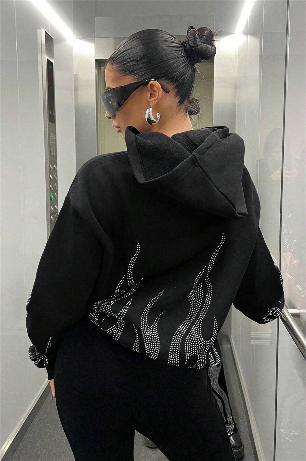 Street Style Flame Zipper Hoodie