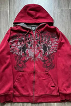 Retro Street Graphic Zip Hoodie