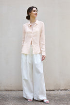 Minimalist Sheer Linen Blouse