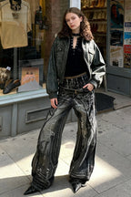 High Waist Loose Fit Graffiti Jeans