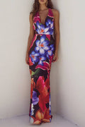Abigail Premium Dress with Open Back, Lacing and Print Wardrobe Essential