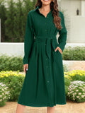 Helga Long Sleeved Dress Vintage Inspired Dress with Premium Casual Styling