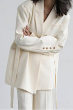 Belted Shoulder Detail Blazer
