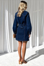 ButtonDown Tie Waist Denim Dress