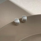 Brushed Matte Geometric Minimalist Stud Earrings